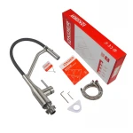 Смеситель для кухни Koer KI-70026-02 с черным силиконовым изливом (KR5209)