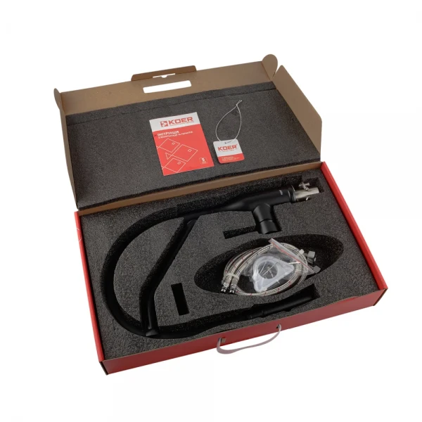 Смеситель для кухни Koer KI-70026-05 с черным силиконовым изливом (KR5210)