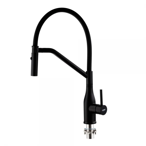 Смеситель для кухни Koer KI-70026-05 с черным силиконовым изливом (KR5210)