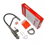 Смеситель для кухни Koer KI-70026-07 с черным силиконовым изливом (KR5211)