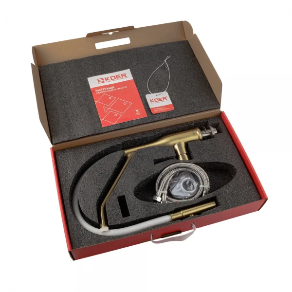 Смеситель для кухни Koer KI-70026-12 с белым силиконовым изливом (KR5212)