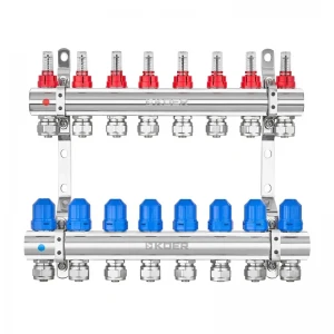 Колекторний блок з витратомірами та євроконусами Koer KR.1210-8 - 1"x8 WAYS (KR5270)