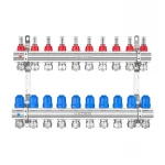 Коллекторный блок с расходомерами и евроконусами Koer KR.1210-10 - 1"x10 WAYS (KR5272)