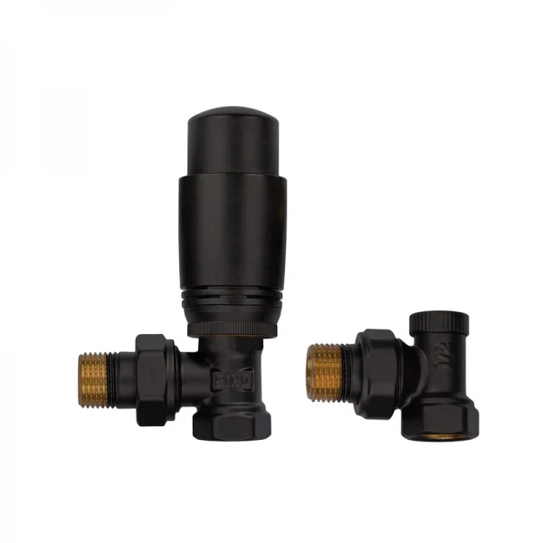 Комплект для підключення радіатора Koer SET-24.Black - 1/2'' кутовий з термоголовкою (KR5283)