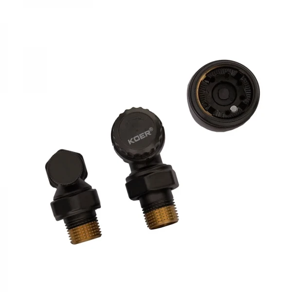 Комплект для подключения радиатора Koer SET-24.Black - 1/2'' угловой с термоголовкой (KR5283)