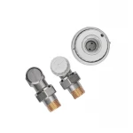 Комплект для подключения радиатора Koer SET-23 - 1/2'' угловой с термоголовкой, кликовый крепеж (KR5284)