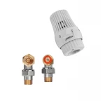 Комплект для подключения радиатора Koer SET-23 - 1/2'' угловой с термоголовкой, кликовый крепеж (KR5284)