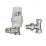 Комплект для подключения радиатора Koer SET-23 - 1/2'' угловой с термоголовкой, кликовый крепеж (KR5284)