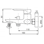 Змішувач для ванни з коротким виливом Koer KB-40028-07 (KR5308)