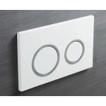 Панель змиву Koer KT-0605-03 220x140x12mm пластикова, кнопка кругла (колір білий) (KR5316)