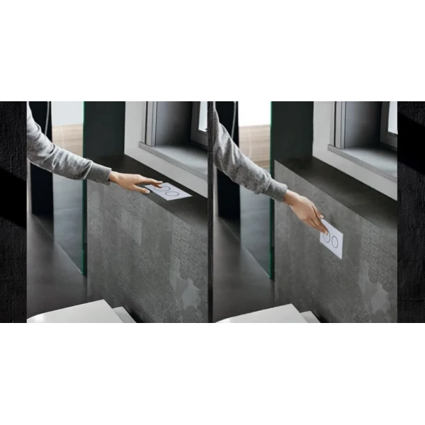 Панель змиву Koer KT-0605-03 220x140x12mm пластикова, кнопка кругла (колір білий) (KR5316)