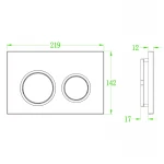 Панель змиву Koer KT-0605-03 220x140x12mm пластикова, кнопка кругла (KR5316)