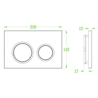 Панель змиву Koer KT-0605-01 220x140x12mm пластикова, кнопка кругла (KR5317)