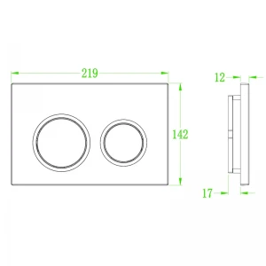 Панель змиву Koer KT-0605-01 220x140x12mm пластикова, кнопка кругла (KR5317)