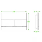 Панель змиву Koer KT-0603-07 240x160x10mm пластикова, кнопка лінійна (KR5321)