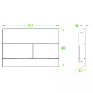 Панель змиву Koer KT-0603-07 240x160x10mm пластикова, кнопка лінійна (KR5321)