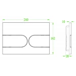 Панель смыва Koer KT-0604-03 240x160x10mm пластиковая, закругленная кнопка (KR5322)