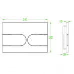 Панель змиву Koer KT-0604-01 240x160x10mm пластикова, кнопка закруглена (KR5323)