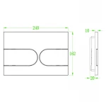 Панель змиву Koer KT-0604-05 240x160x10mm пластикова, кнопка закруглена (колір чорний матовий) (KR5324)
