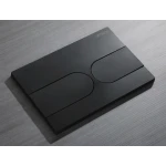 Панель змиву Koer KT-0604-05 240x160x10mm пластикова, кнопка закруглена (колір чорний матовий) (KR5324)