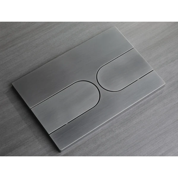 Панель змиву Koer KT-0604-07 240x160x10mm пластикова, кнопка закруглена (колір графіт) (KR5325)