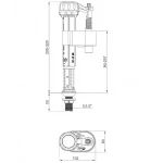 Арматура наповнювальна Koer KT-0104-1/2" з нижнім підключенням та пластиковим різьбленням 1/2" (KR5333)