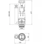 Арматура спускна Koer KT-0202 з двома режимами зливу (кнопка хромована) (KR5338)