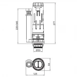Комплект арматури Koer KT-0303-1/2" спускна та наповнювальна з боковим підключенням, 1/2" (KR5340)