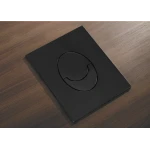 Панель змиву Koer KT-0606-05 157x198x10mm пластикова, кнопка закруглена (колір чорний матовий) (KR5343)