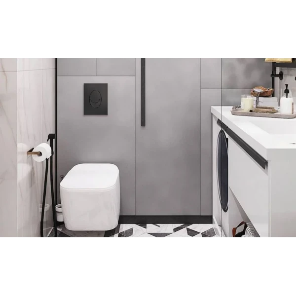 Панель змиву пластикова Koer KT-0606-05 157x198x3mm, кнопка закруглена (KR5343)