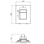 Панель змиву Koer KT-0607-05 157x198x10mm пластикова, кнопка квадратна (колір чорний матовий) (KR5346)