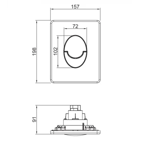 Інсталяція для підвісного унітазу Koer KT-0503-01 500x126x1150mm з панеллю змиву KT-0606-01 Хром (KR5347)