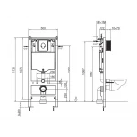 Інсталяція для підвісного унітазу Koer KT-0503-01 500x126x1150mm з панеллю змиву KT-0606-01 Хром (KR5347)