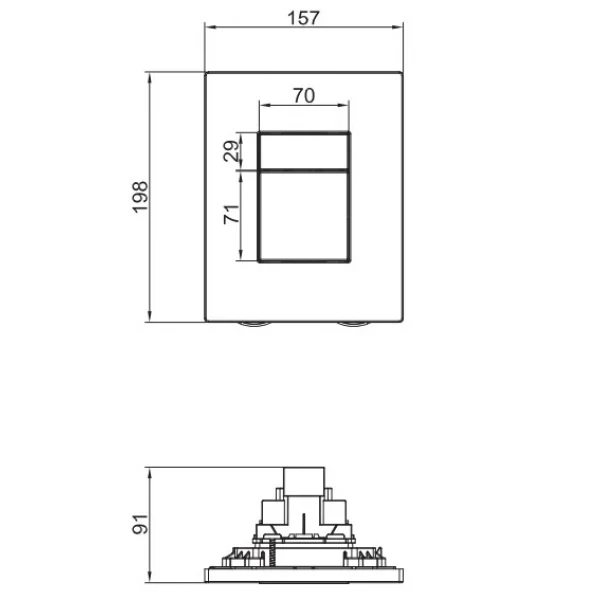 Інсталяція для підвісного унітазу Koer KT-0504-01 500x126x1150mm з панеллю змиву KT-0607-01 Хром (KR5348)