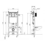 Инсталляция для подвесного унитаза Koer KT-0504-01 500x126x1150mm с панелью смыва KT-0607-01 Хром (KR5348)