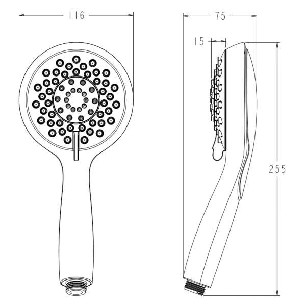 Лейка для душа Koer KP-0407-01 5 функций (Цвет хром) (KR5411)