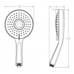 Лійка для душу Koer KP-0408-01 хромована з ABS-пластику на 5 функцій (KR5412)