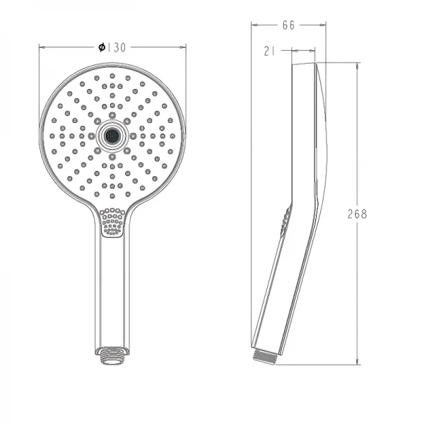 Ручная лейка для душа Koer KP-0411-01 хромированная из ABS-пластика на 3 режима (KR5415)