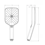 Лійка для душу Koer KP-0412-01 хромована з abs-пластику, трирежимна (KR5416)