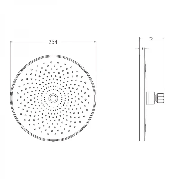 Лейка для душа потолочная Koer KP-0413-01-OH 250мм (Цвет хром) (KR5417)