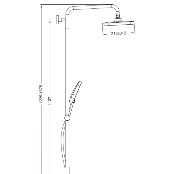 Душевая колонна со смесителем Koer KB-56030-07, 3 функции (KR5429)