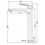Смеситель для умывальника высокий Koer KB-11031-05 (KR5434)