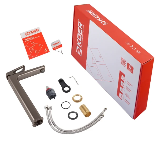 Смеситель для умывальника высокий Koer KB-11031-07 (KR5435)