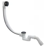 Сифон для ванны Koer BD-04-05 ПОЛУАВТОМАТИЧЕСКИЙ с переливом, без ревизии (Цвет черный) 1 1/2'' (KR5443)