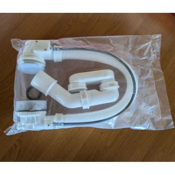 Сифон для ванни Koer BD-04-07 напівавтоматичний з переливом, без ревізії (Колір графітовий) 1 1/2'' (KR5444)