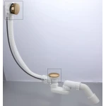 Комплект накладок до сифону для ванни Koer BD-04-12 НАПІВАВТОМАТ (Колір золото матове) 1 1/2'' (KR5445)