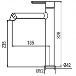 Змішувач для умивальника високий Koer KB-11029-01 Колір хром (KR5479)