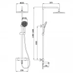 Душова колона Koer KB-57029-05 латунна чорна матова з термостатом на 3 режими (KR5491)
