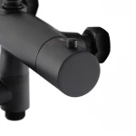 Душова колона Koer KB-57029-05 латунна чорна матова з термостатом на 3 режими (KR5491)