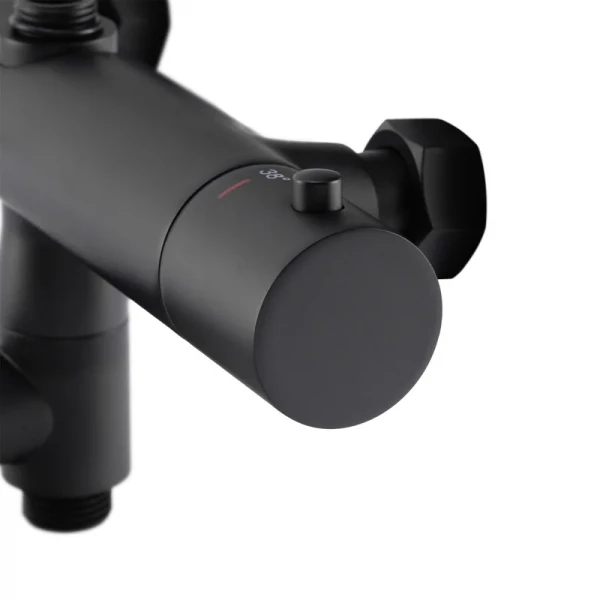 Душова колона Koer KB-57029-05 латунна чорна матова з термостатом на 3 режими (KR5491)